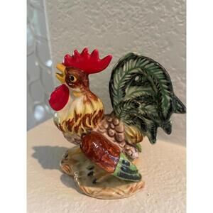 Vintage Lefton Japan Hand Painted "Fighting Rooster”Figurine Y2k